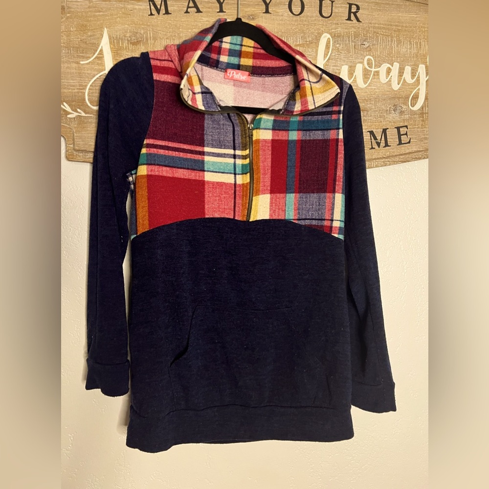 Plaid half zip from Pulse